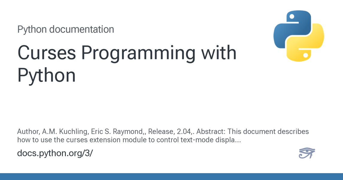 Curses Programming with Python — Python 3.14.6 documentation