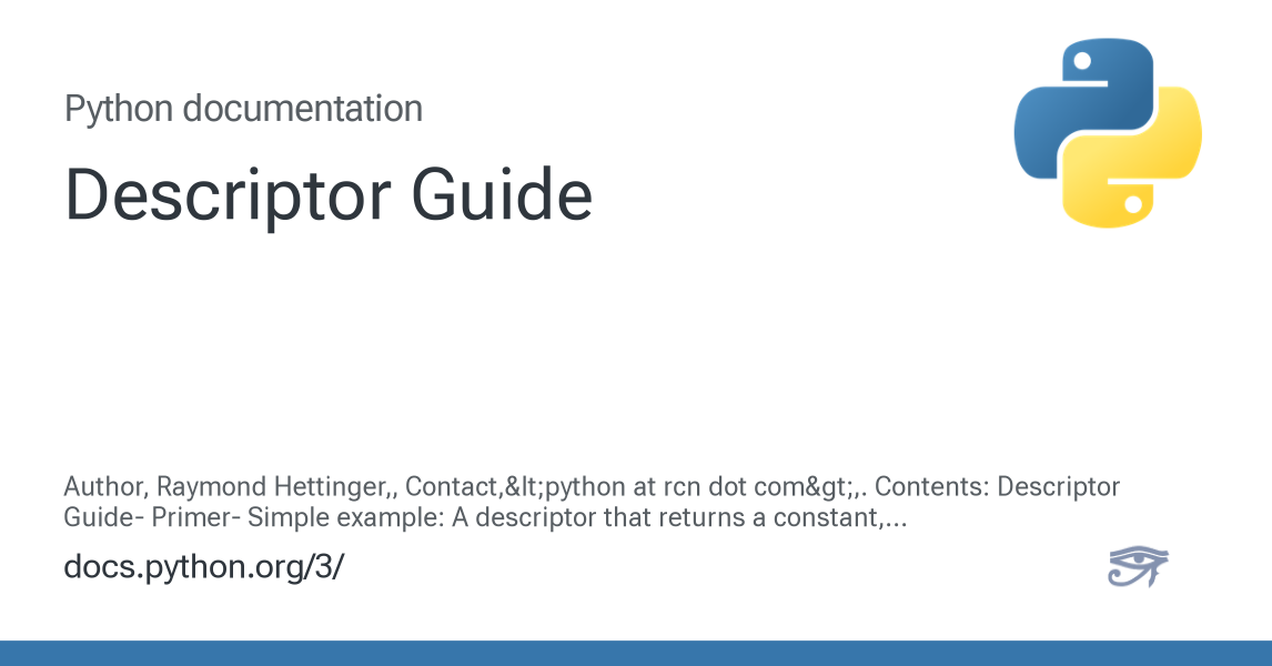 Descriptor Guide — Python 3.14.6 documentation