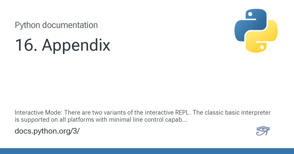 16. Appendix — Python 3.14.6 documentation